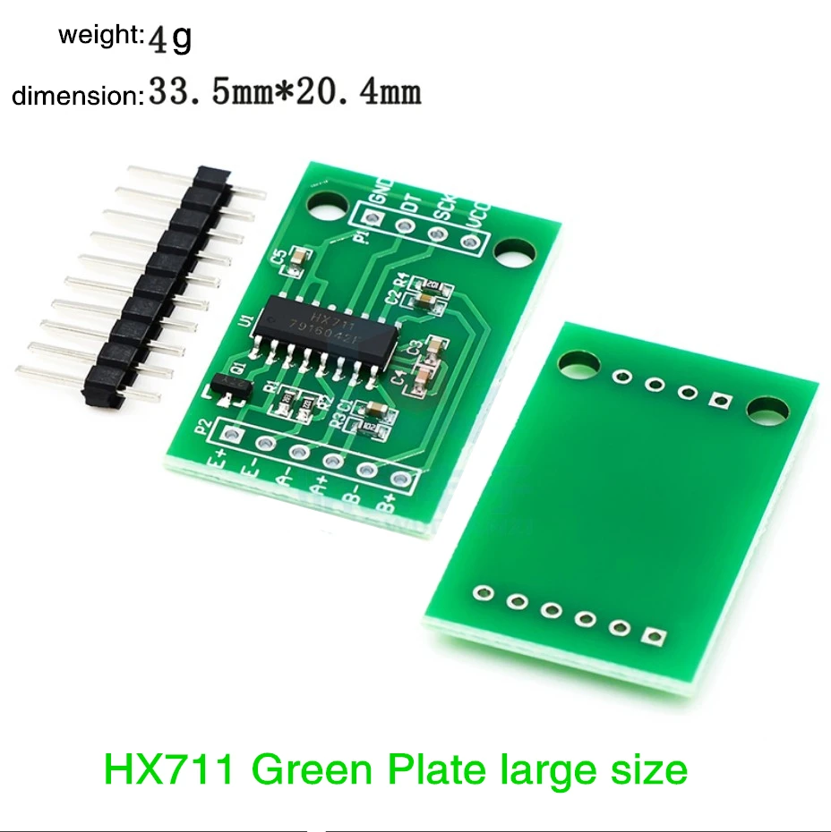 Módulo de pesaje HX711 serie de 24 bits módulo AD de precisión sensor de presión Módulo de báscula electrónica de pesaje verde