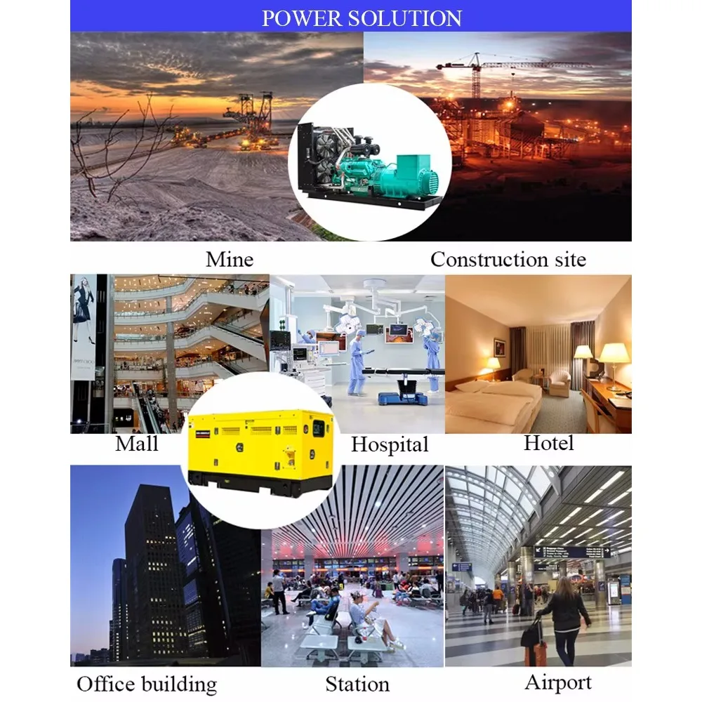 High Power Diesel Generator Set 30kW 50KW Silent Type Three Phase Electric Start Fuel Efficient Backup Power for Industrial Use