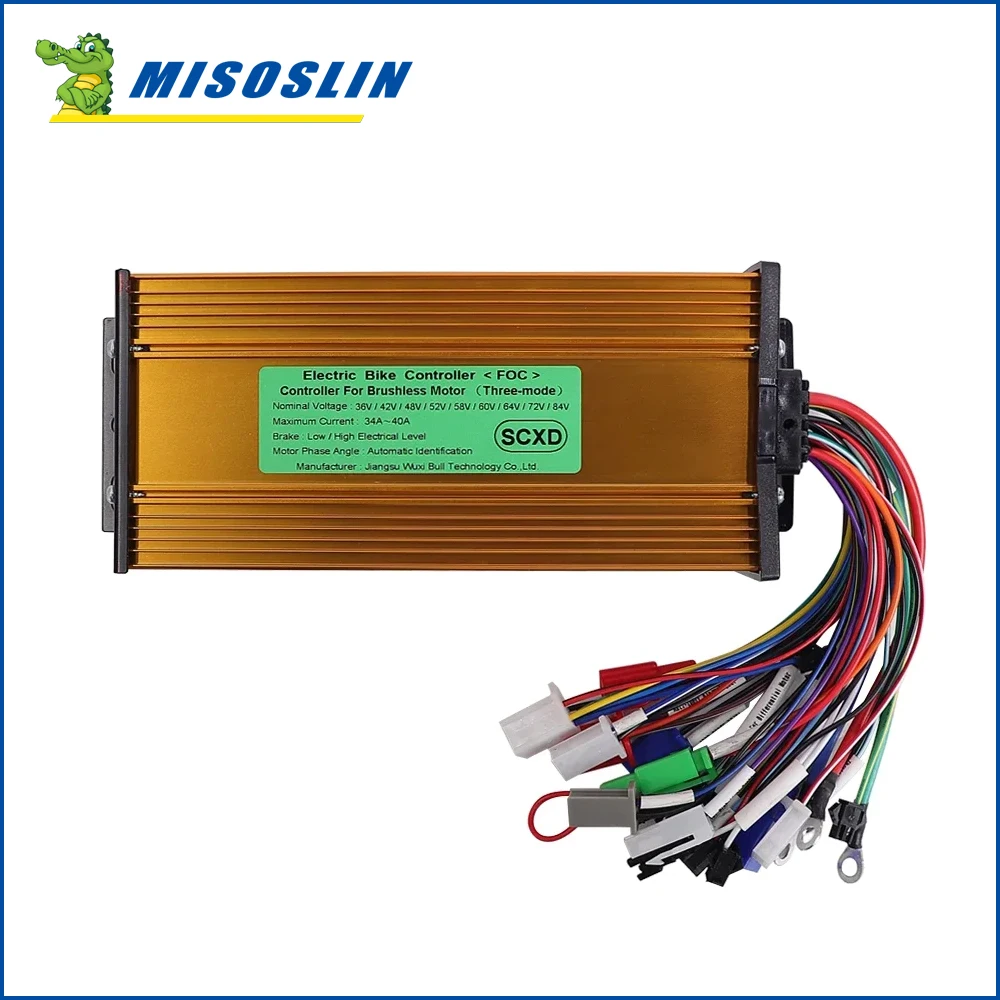 

1200W 1300W 1500W 36V -84V Brushless Controller Parts for Electric Bike Bicycle Scooter Brushless Controller Sine Wave 34A -40A