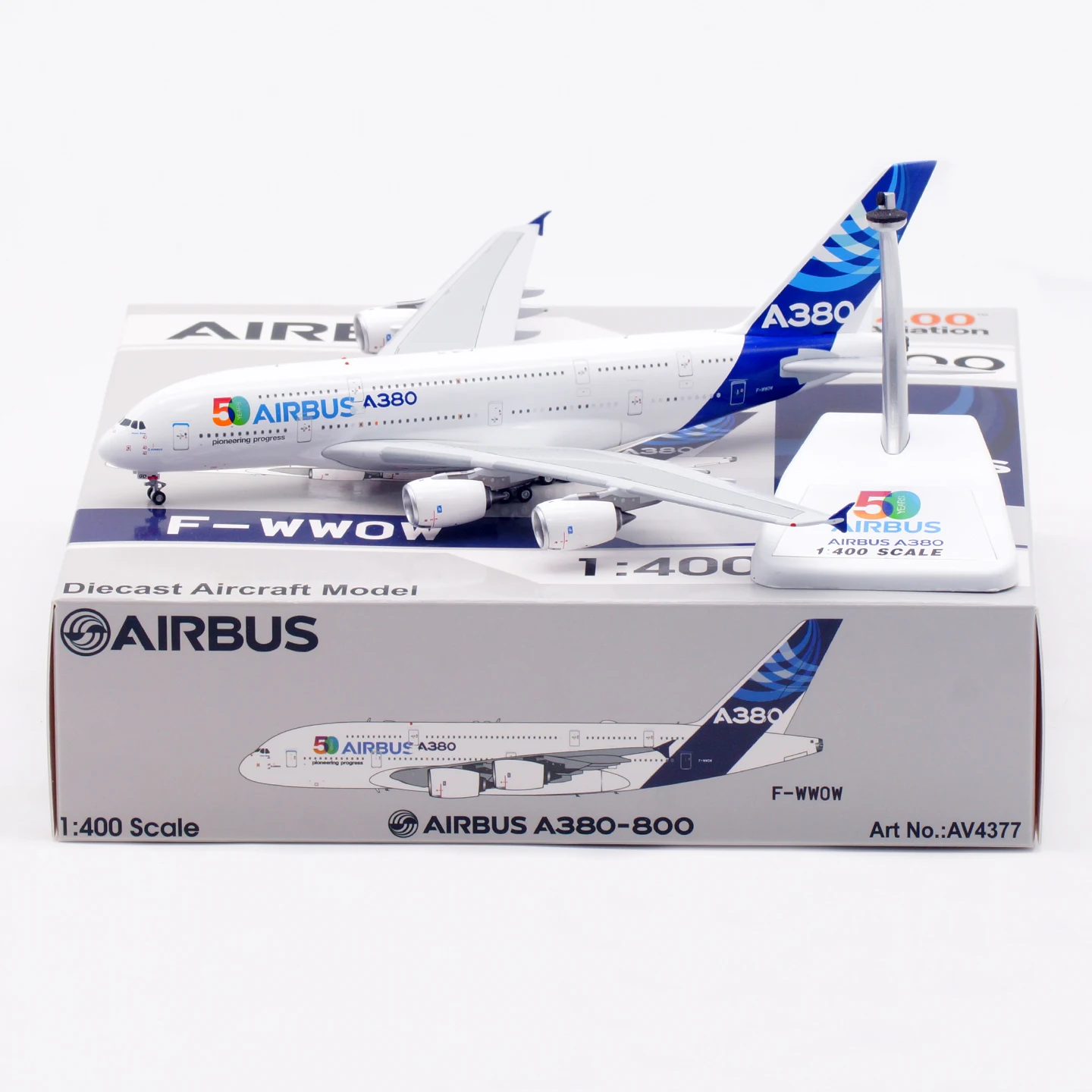 

AV4377 Alloy Collectible Plane Gift Aviation 1:400 Airbus Industrie "House Color"A380-800 Diecast Aircraft Jet Model F-WWOW