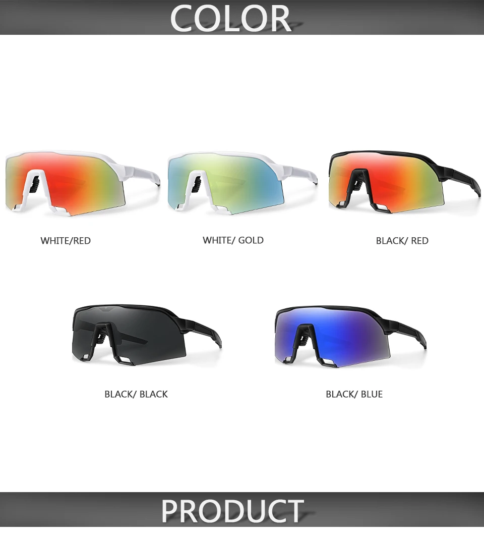 Brand 100 Fahrrad-Sonnenbrille für Männer und Frauen, UV400-Schutz, 5 Farben, großer Rahmen, Sportbrille zum Laufen und Angeln – Detail 3