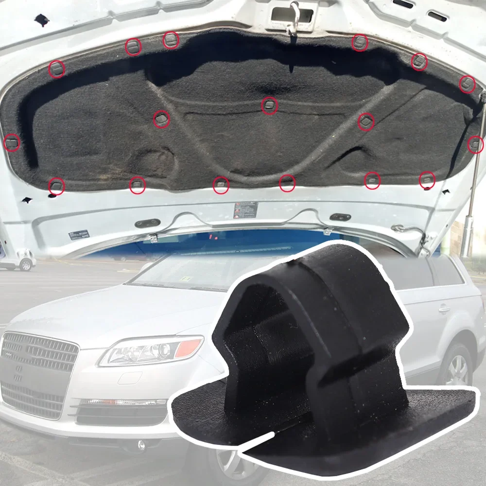 20Pcs Bonnet Engine Hood Sound Deadener Insulation Clip For Audi Allroad 2000 2001 2002 2003 2004 2005 Q7 4L 2006 2008 2012 2015