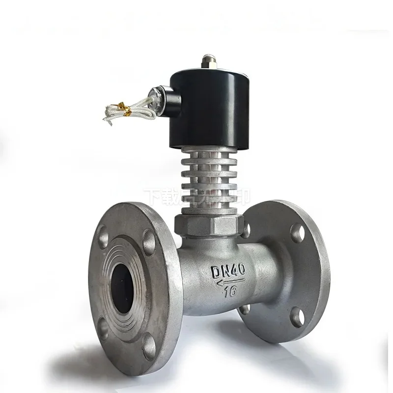 

High Temp Steam Solenoid Valve Stainless Steel Flange Pilot Type for Hot Oil 220V 24V