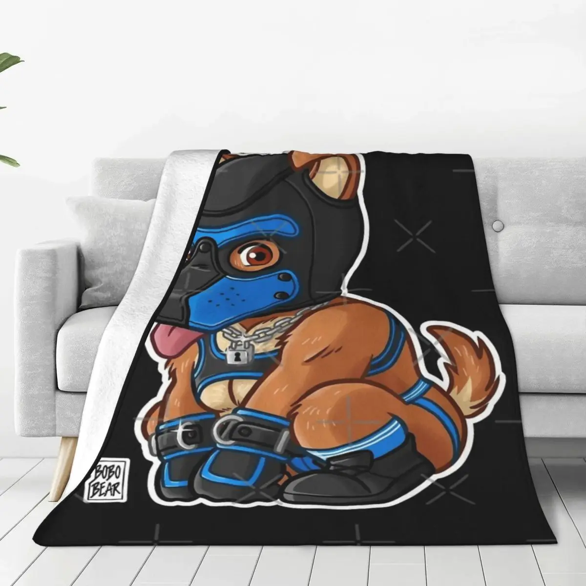 PLAYFUL PUPPY - BLUE MASK Four Seasons Universal Blanket Air-Conditioned Room Can Be Covered Halloween Gifts