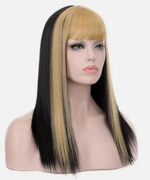 Cosplay with bangs Blonde Daily use Heat resistant hair  wig