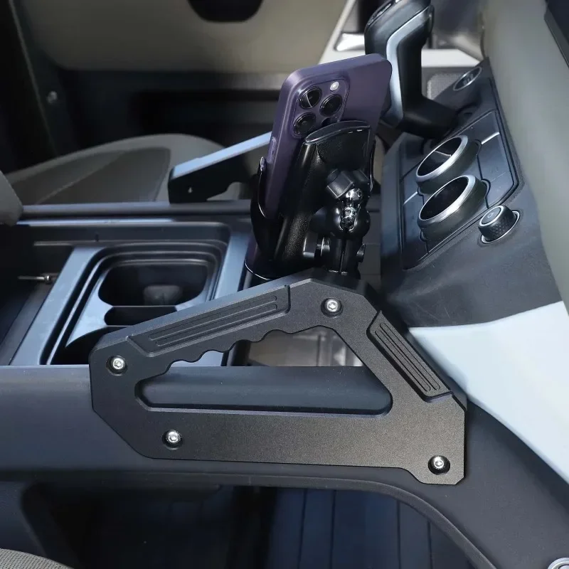 Black Car Center Console Sides Armrest Mobile Phone Navigation Holder Car Accessories For Land Rover Defender 90 110 130 2020-24