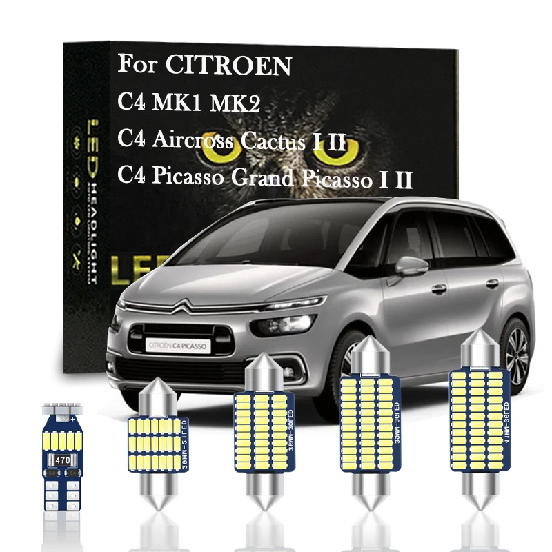 

Canbus For Citroen C4 MK1 MK2 B7 Picasso Grand Picasso I II Aircross Cactus 2004-2020 Accessories Interior Light LED Kit