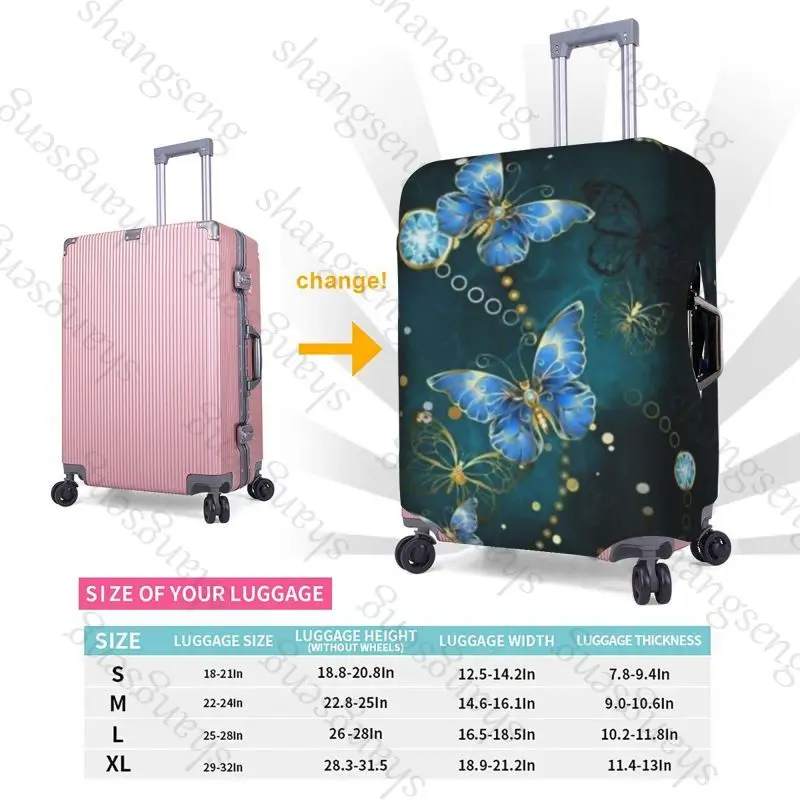 Housse de protection élastique épaisse pour bagages, combinaison à fermeture éclair pour sac de 18 à 32 pouces, housses de valise, accessoires de voyage, peinture de fleur de papillon