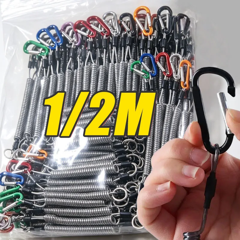Multifunctional Mobile Phone Lanyard Strap Anti-Lost Chain Spiral Elastic Spring Rope For Phones Straps Keychain Key Ring Holder