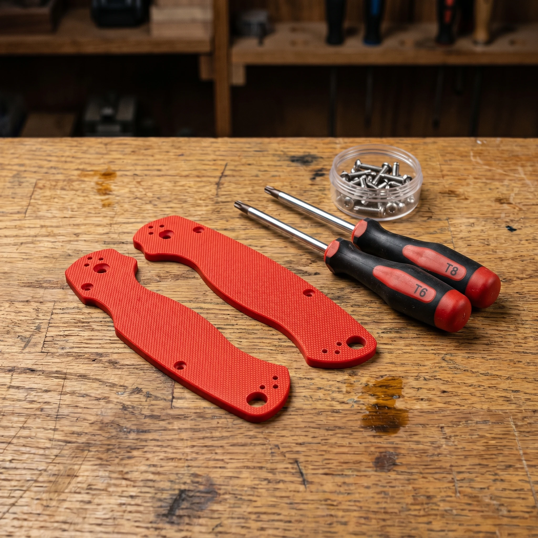 1 Pair G10 Handle Scales for C81 Folding Knives - Lightweight Replacement Parts, CNC Machined DIY Replacement Kit with Screws