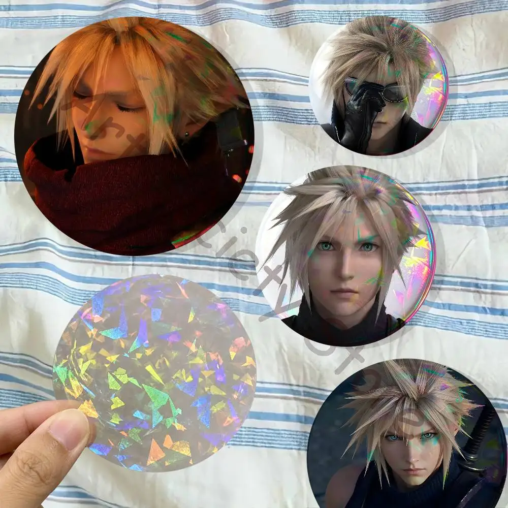 F-Final F-Fantasy Cloud Strife F-FF7 Badges Creative Tinplate Button Pin Brooch Creative Badge Clothes Backpack Jewelry Gift Fan