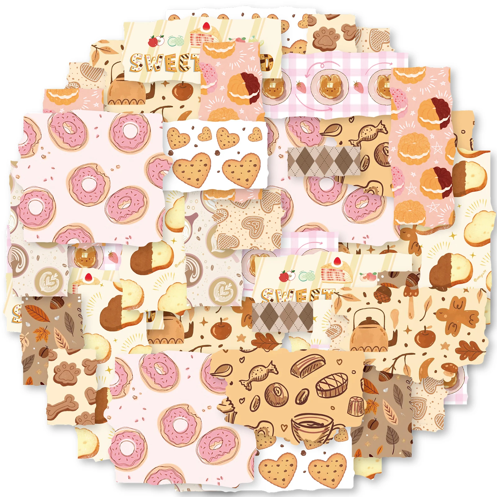 Etori Life Fragrant Bread Dessert Washi Tape 60Mm×2M Warm Brown Baking Food Style Decorative Tape for DIY Creative Stickers, Envelopes, Guitars, Bicycles, Helmets, Laptops, Office Decoration Accessories, Handmade Scrapbooking Supplies, Gift Paper Bags, Rich Colors, Perfect Stickers, Gifts for Friends, School Supplies, Back-To-School Season