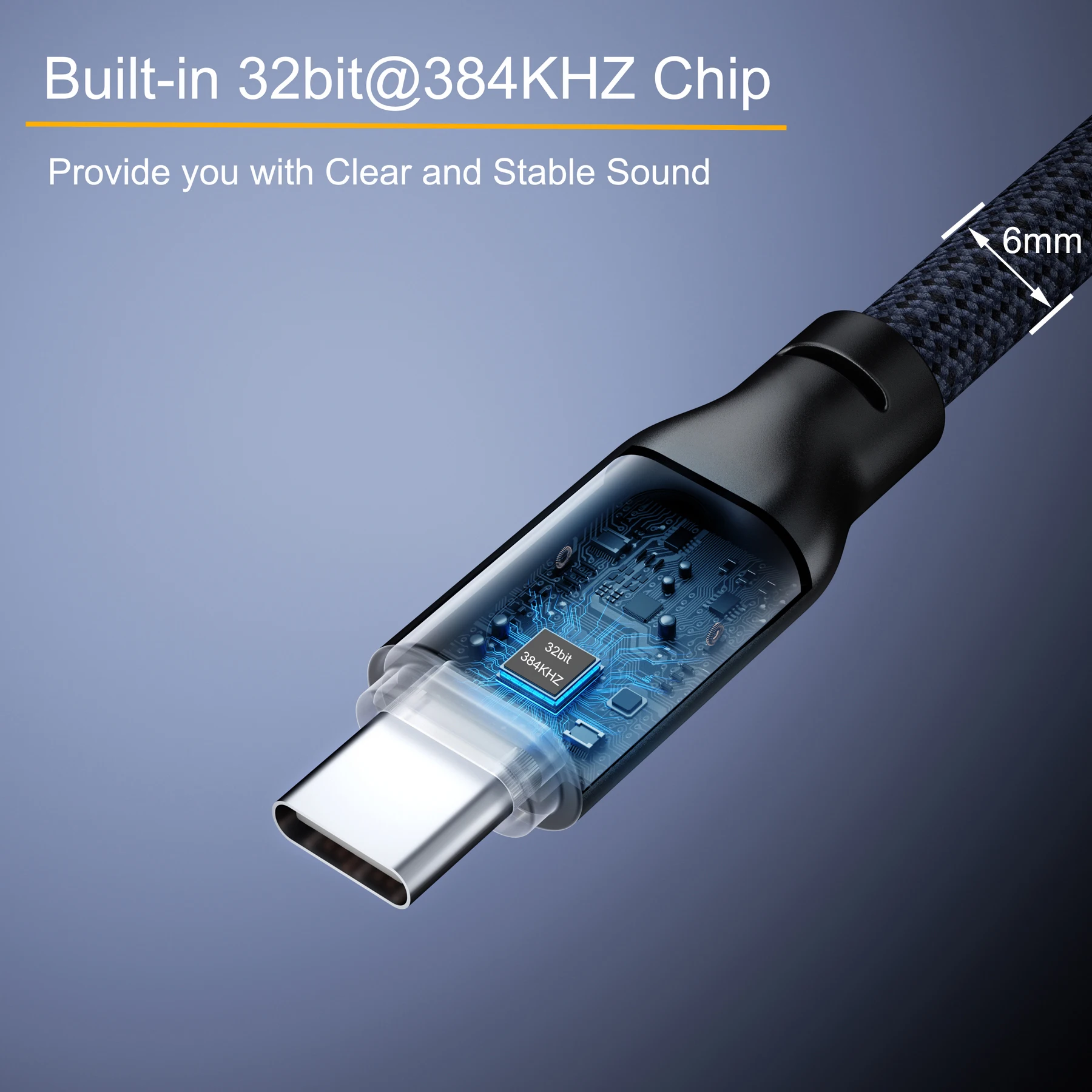 Bochara Braided Type C to Dual XLR Male OFC Audio Cable Dual Shielded Built in Chipset 32bit@384KHZ For Speakers Amplifier Mixer