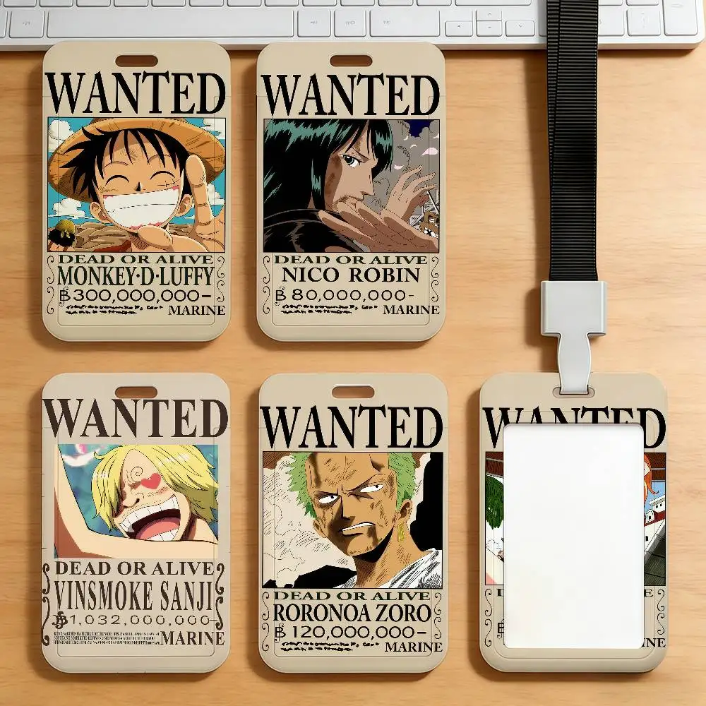 Anime ONE P-PIECE Wanted Poster lustiger Kartenhalter für Transport-, Arbeits-, Ausweis-, Studenten- und Menschkarten