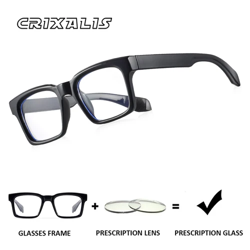 Gafas graduadas CRIXALIS para hombre y mujer, monturas de gafas cuadradas a la moda, gafas ópticas para mujer, lentes personalizadas para hombre UV400