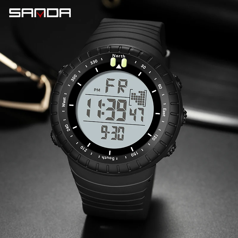 SANDA Hot Brand Luxury Outdoor Military Sport Man Watch LED Digital Luminous Waterproof Diving Stopwatch Alarm Clock Men's Watch