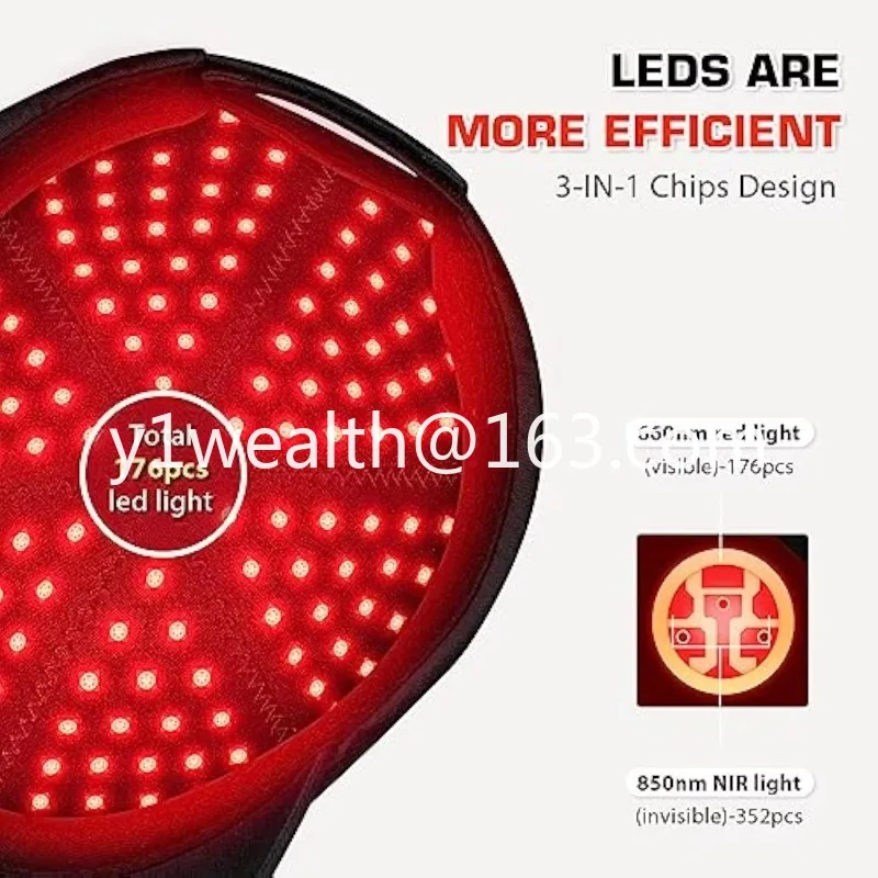Anti-Hair Loss Cap Cotton Near Infrared Red Light Therapy Cap with 660nm 850nm Light Emitting Diode Light Hair Growth Cap with