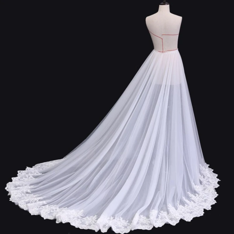 

Detachable skirt Lace tulle Train Dress 2 Layers white Tulle Bridal skirt lvory Detachable wedding Train Wedding Accessories