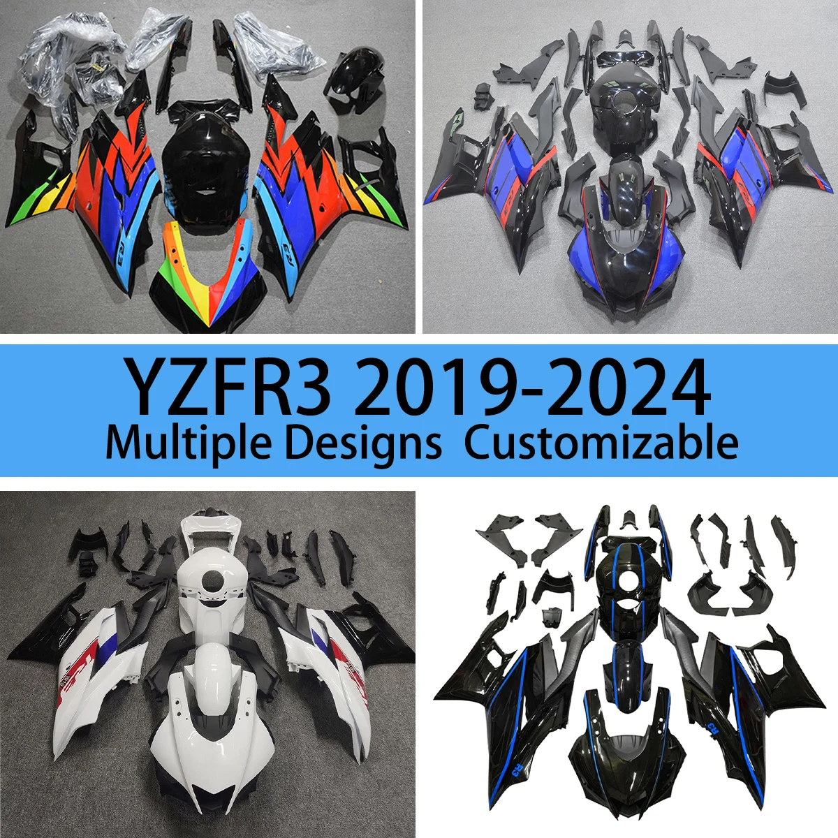 For YAMAHA YZFR3 2019 2020 2021 2022 2023 2024 Injection Fairings YZF R3 19 20 21 22 23 24 Motorcycle Fairing Kit
