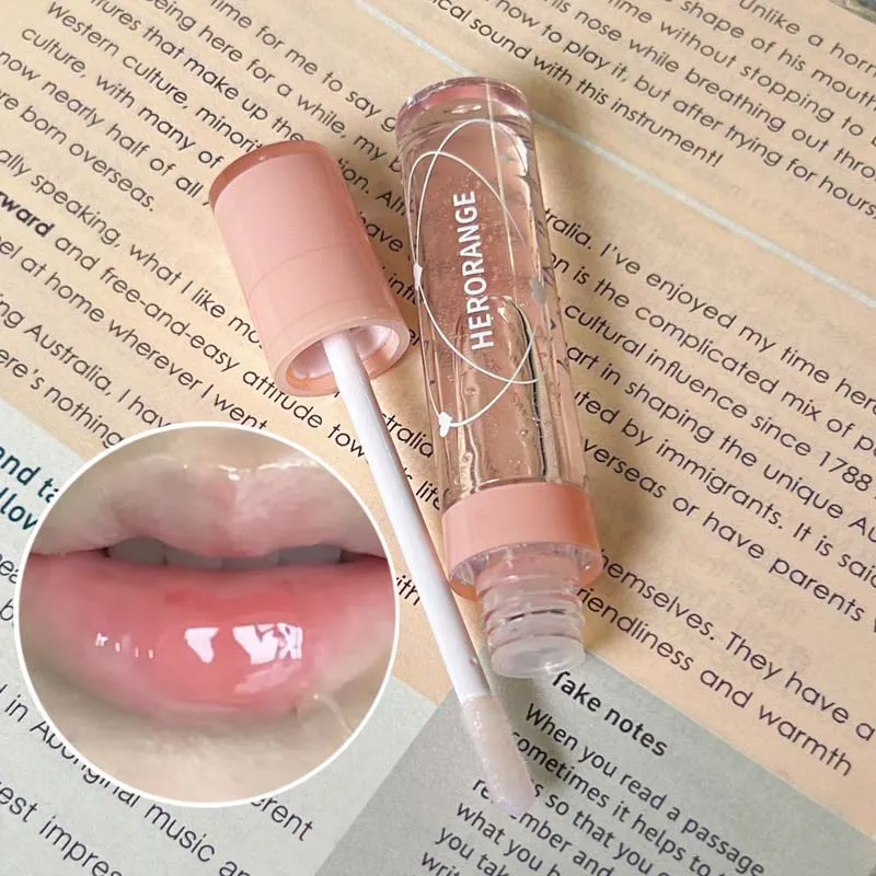 Herorange Clear Lip Oil Moisturizing Anti-Dry Fade Lip Lines Glass Lip Effect Waterproof Student Travel Daily Makeup Gift image 2
