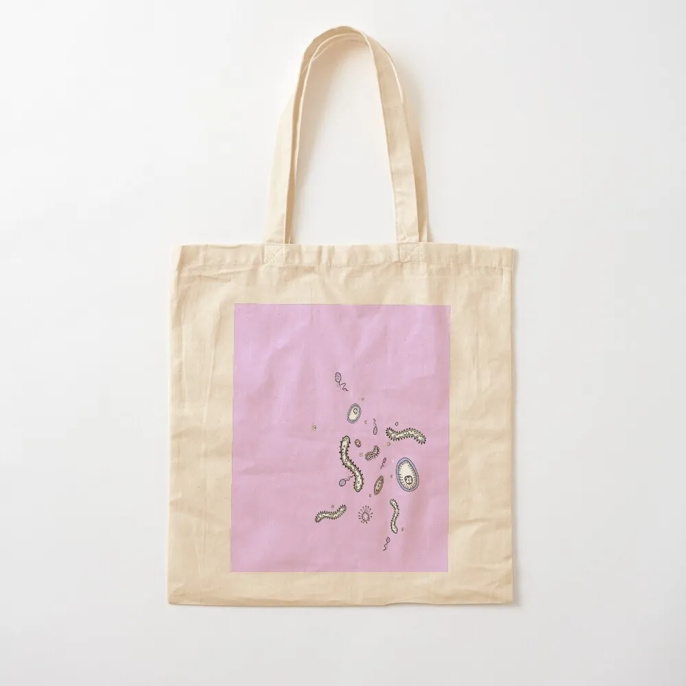 Happy Bacteria Tote Bag custom fabric bag Canvas bag for women female