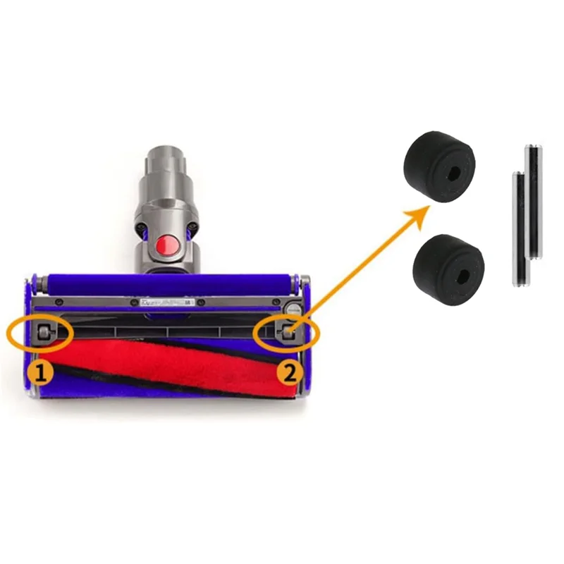 HRBAJ-2 PCS Axles & Rollers Heads Little Shaft Wheels Replacement For Dyson V6 V7 V8 V10 V11 Vacuum Cleaner Parts