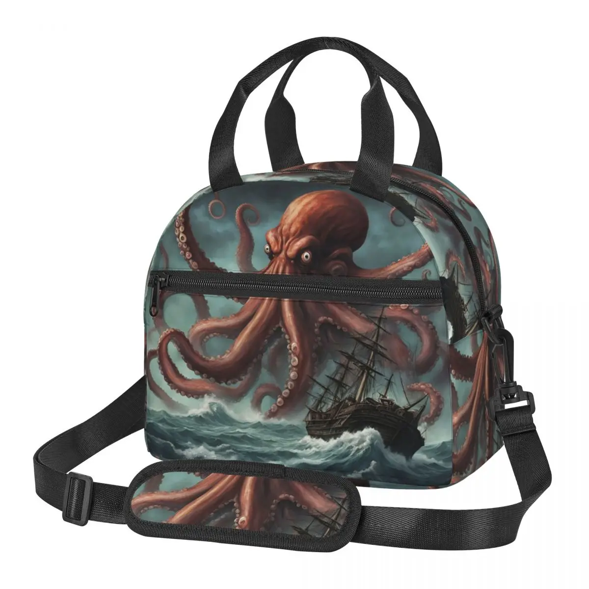 Giant Octopus (the Kraken) Lunch Bags Insulated Bento Box Resuable Lunch Tote Picnic Bags Cooler Bag for Woman Student