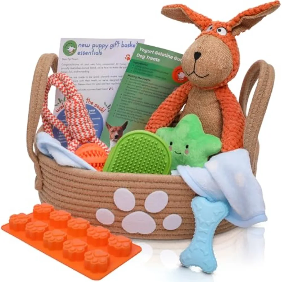 

Стартовый набор для щенков премиум-класса с предметами первой необходимости, коробка для игрушек, лоток для лакомств, обучающие принадлежности, жевательные скрипучие игрушки для щенков и маленьких собак - C