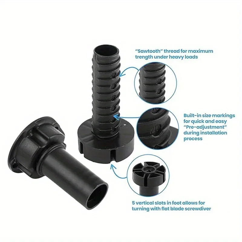 8pcs DIY Cabinet Levelers Kitchen Toe Kick Capacity per Leg Leveler Adjustable Cabinet Feet for Furniture Cabinets Adjustable image 4