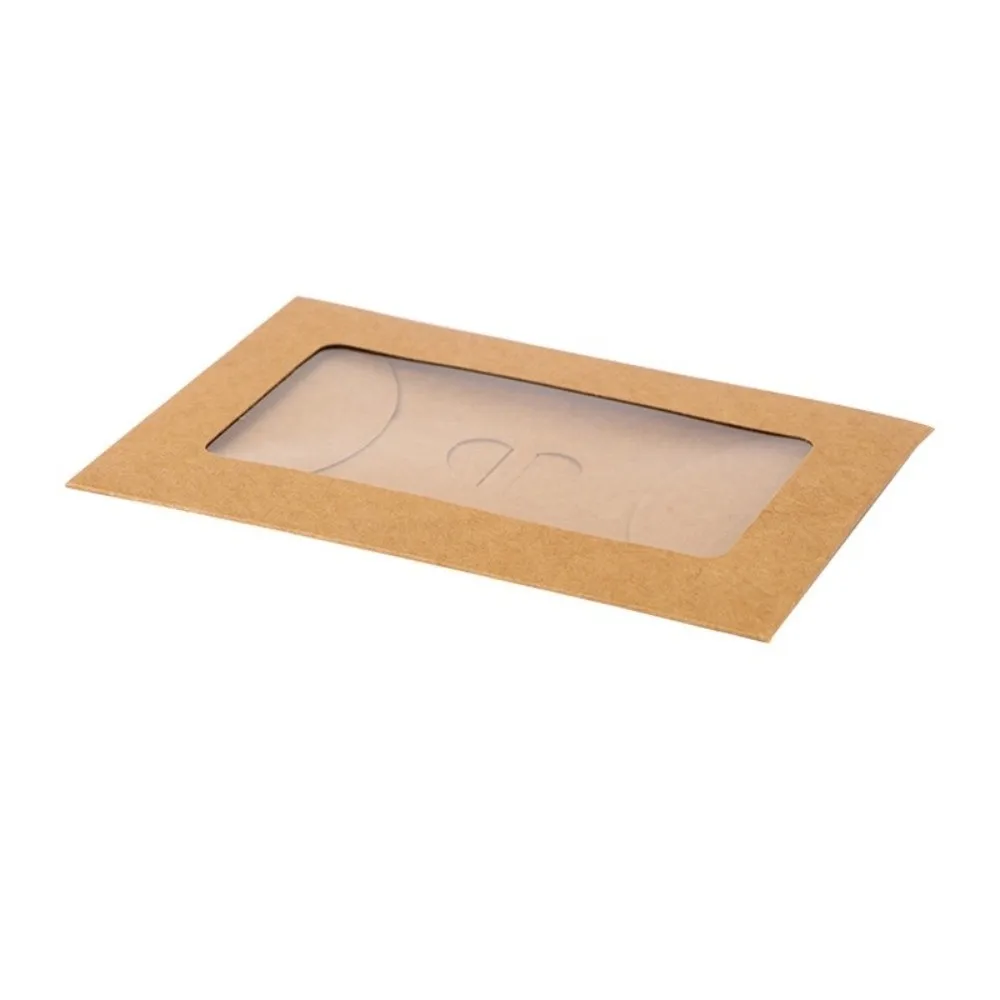 20pcs Vintage Clear Window Kraft Paper Envelope Heart Clasp Self Seal Clear Window Envelope DIY Card Envelope Greeting Card