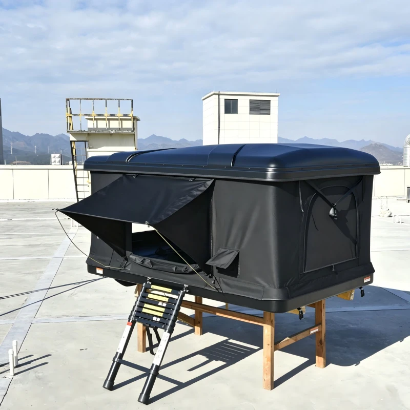 Hochwertiges Quadratisches Hartschalen-Dachzelt Wasserdicht 2-3 Personen SUV Auto-Dachzelt Mit Leiter Outdoor Camping Offroad