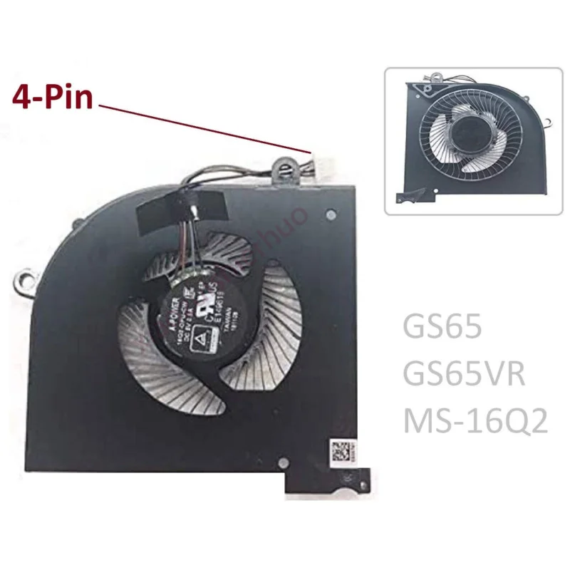 New CPU Fan for MSI GS65, GS65VR, MS-16Q2, GS65 Stealth BS5005HS-U3L 4-Pin