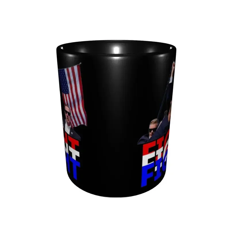 Donald Trump Fight Shot Merch Coffee Mug Fun 2024 Shooting at Trump Rally Cup Gift