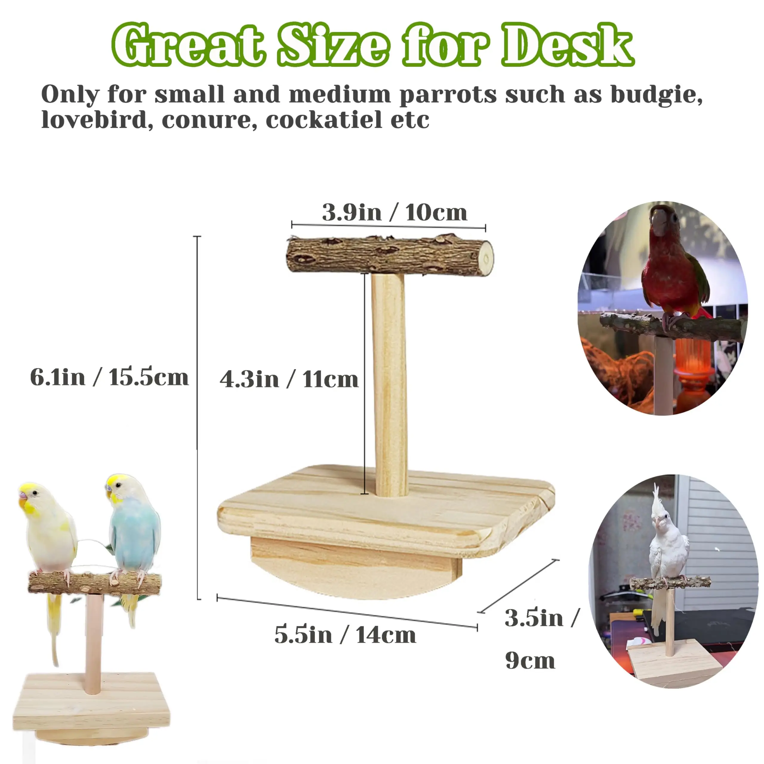 Natural Wooden Bird Training Frame Bird Educational Toys Parrot Perch Wooden Platform Bird Playground Game Bird Station Frame