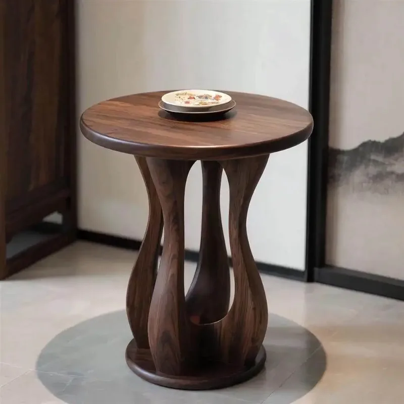 X-S  Living room home new Chinese solid wood corner few light luxury modern HG