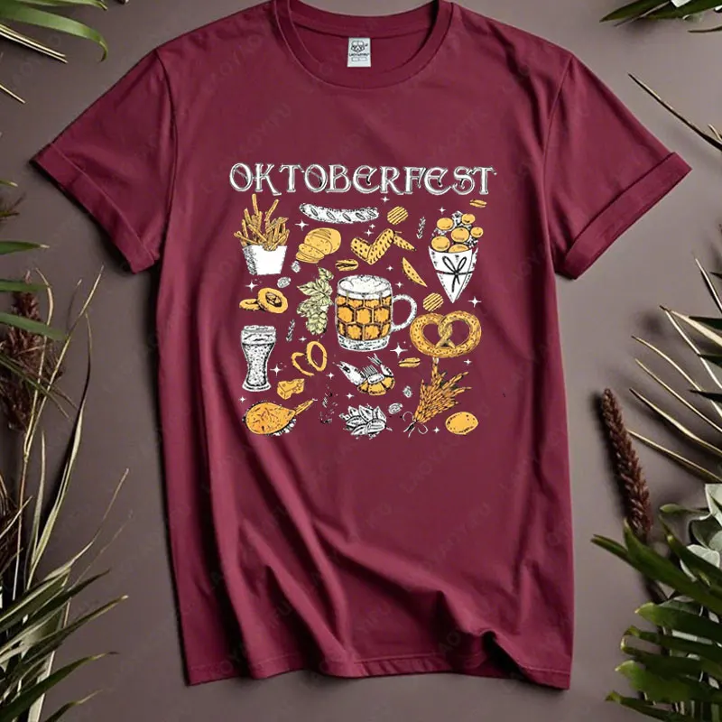 مهرجان أكتوبر النساء الرجال الألمانية التي شيرت مهرجان أكتوبر زي مضحك الشرب الجرافيك تيز عادية بسيطة القطن قصير الأكمام بلايز #3