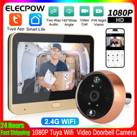 Elecpow Tuya Wifi Peephole Video Doorbell Camera 1080P PIR Night Vision Motion Detection Digital Door Camera Видеоглазок Wifi