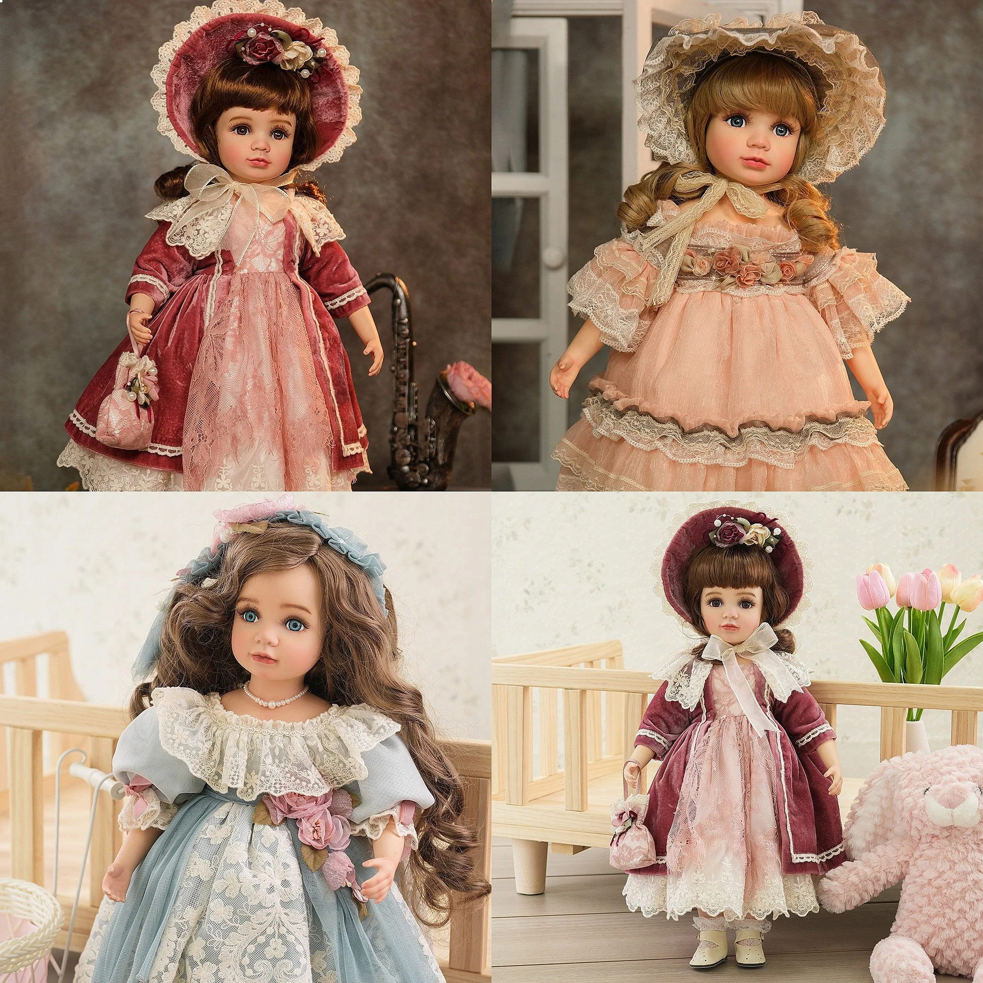 Vintage Collectible Porcelain Dolls - 18-дюймовая винтажная фарфоровая кукла-фигурка, коллекционный подарок