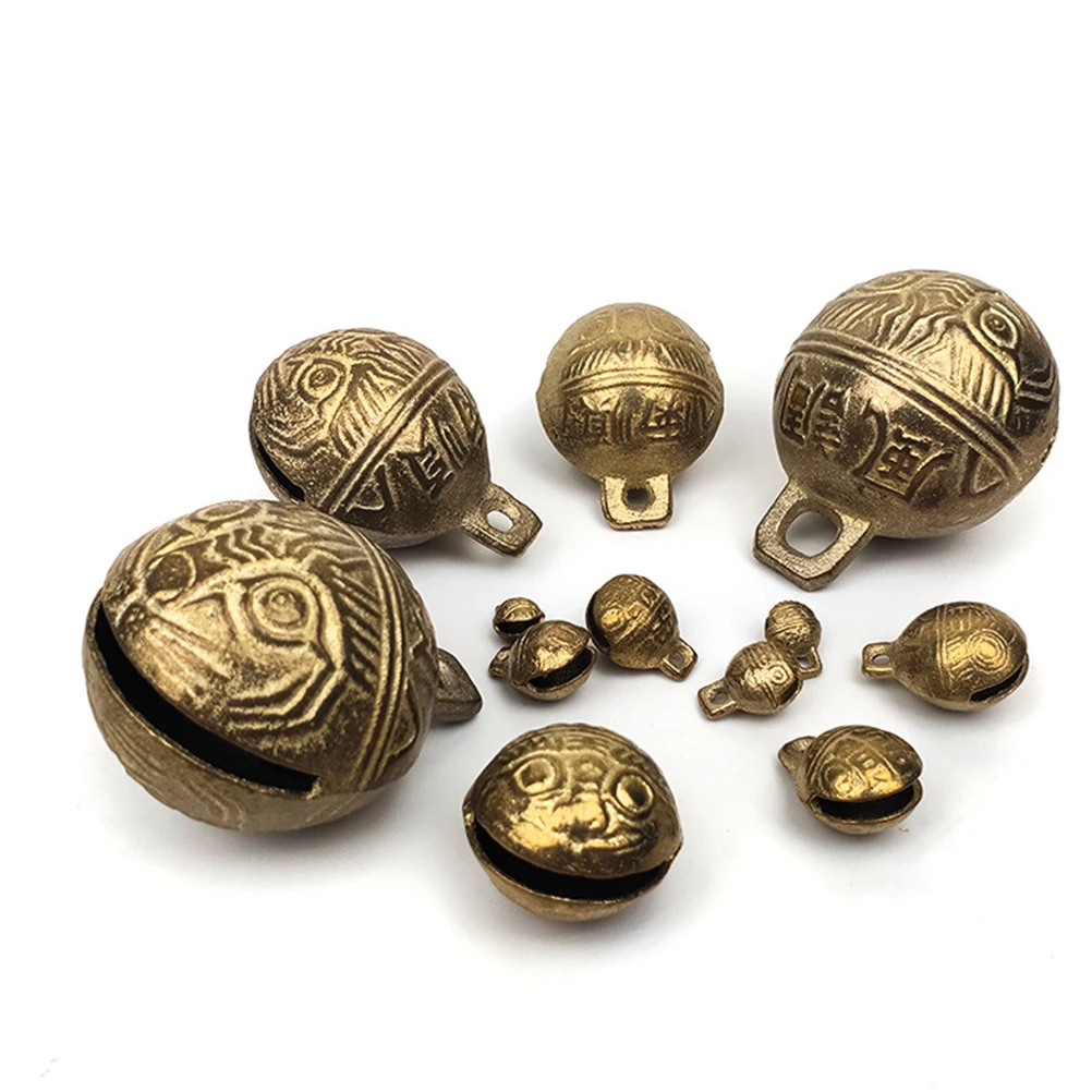 

30pcs Jingle Bells Bulk Tiger Head Bell Accessories Small Bronze Crafting Ornaments DIY Wind Chime Christmas Decorations Copper
