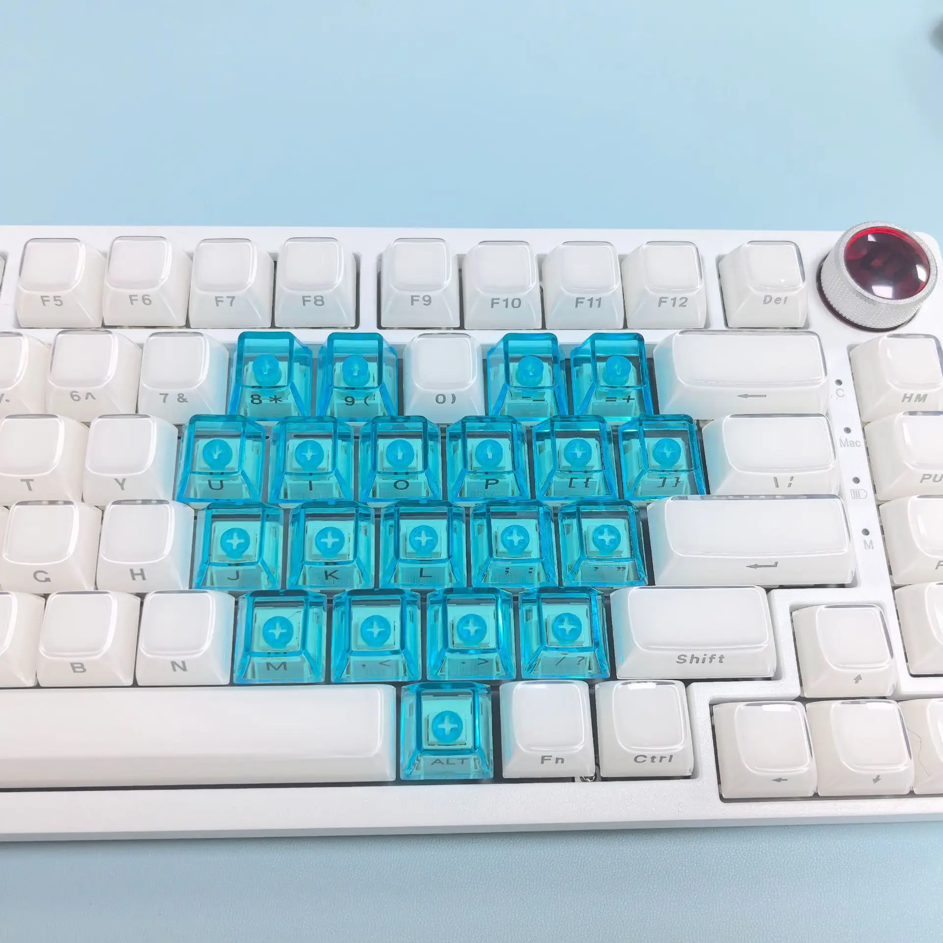 

Side engraved keycaps 21-key translucent love keycaps Customized pink transparent cute personality adapted to magnetic axis