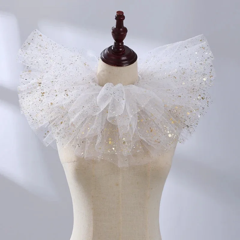 

qq34Большой воротник с рюшами в викторианском стиле, косплей, клоун, аксессуары для костюмов на Хэллоуин