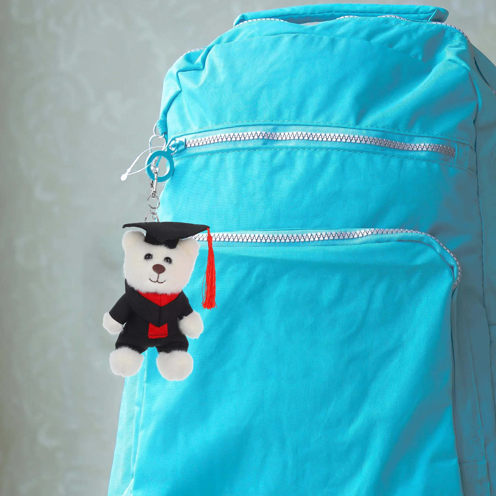 Graduation Bear Keychain Cute Soft Stuffed Animal Bag Pendant Lovely Bear Keyring Cartoon Graduation Season Keychains