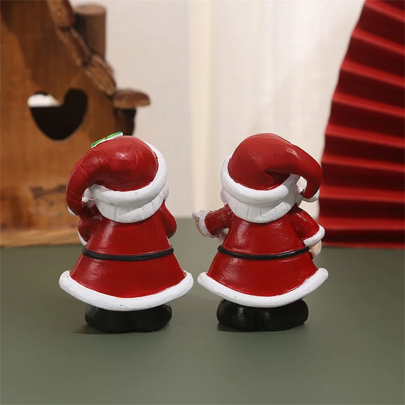 Christmas Table Decorations Resin Santa Claus Figurine Statues Desk Centerpieces for Home Countertop Party Decor