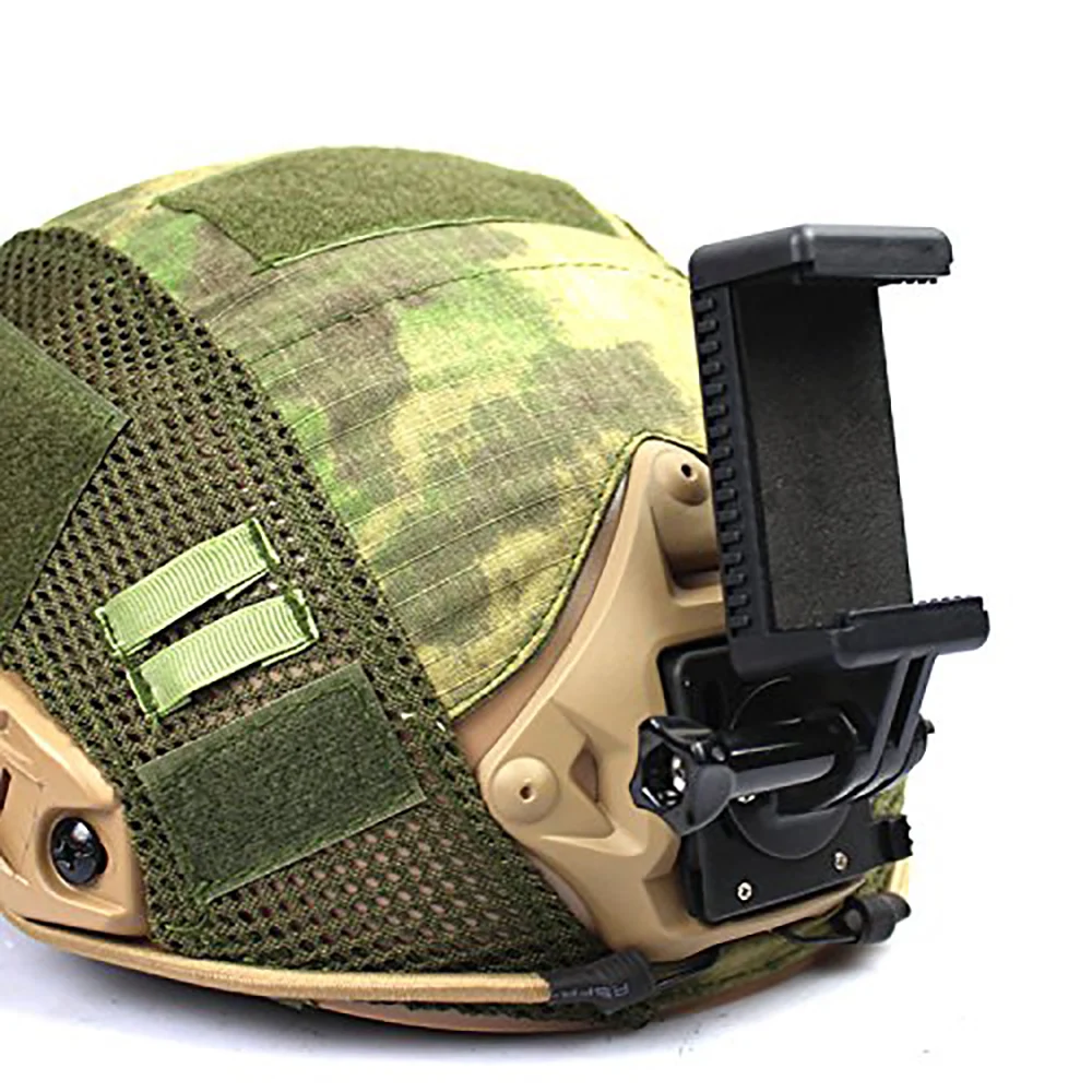 Tactical Helmet Base Mount for GoPro Hero 1-4 SJCAM YI Smartphone, 90-Degree Adjustable POV Camera Bracket for FAST MICH Helmets