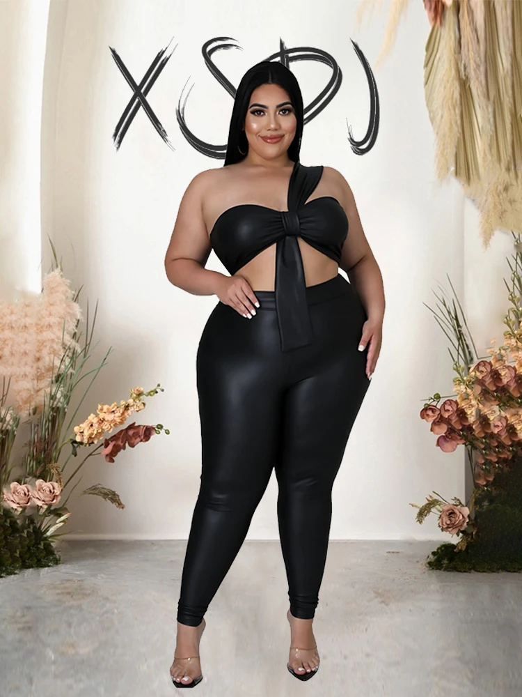 Two Piece Set for Women Strapless Crop Top and Pants Tight Night Club Outfit Sexy Set Plus Size Suit Wholesale Dropshipping