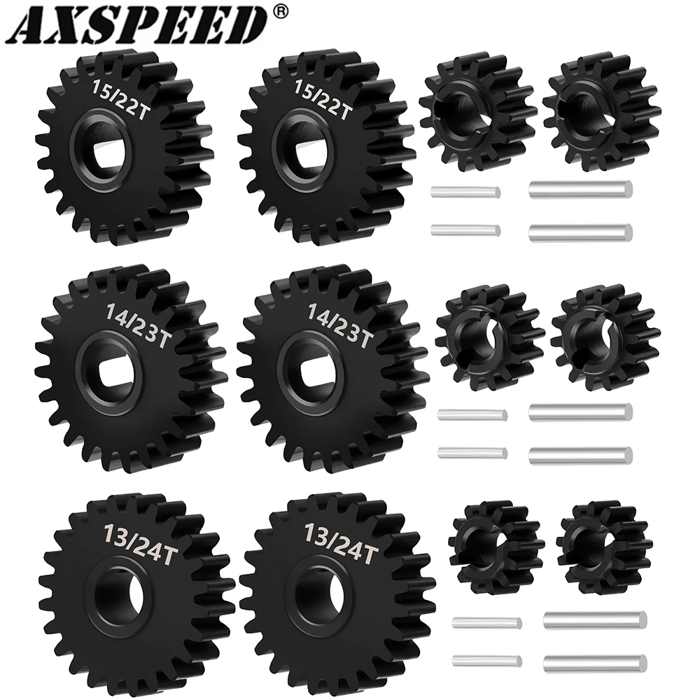 AXSPEED Steel Portal Axle Gear Front Rear Axles Center Gears for 1/18 RedCat Ascent RC Rock Crawler Car Upgraded Parts