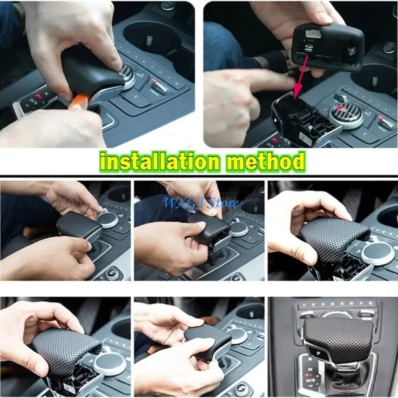 

37JE Soft PU Leather Gear Selector Cover for Select Models Left Hand Drive 4M1713139F Gear Shifter Knob Cover