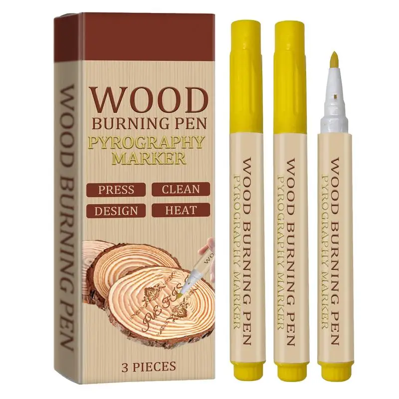 Scorch Crafting Pen 3pcs Wood Burning Marker Scorch Pen For Kids Woodburning Pen Tool For Home Wooden Art Decors For Party Games