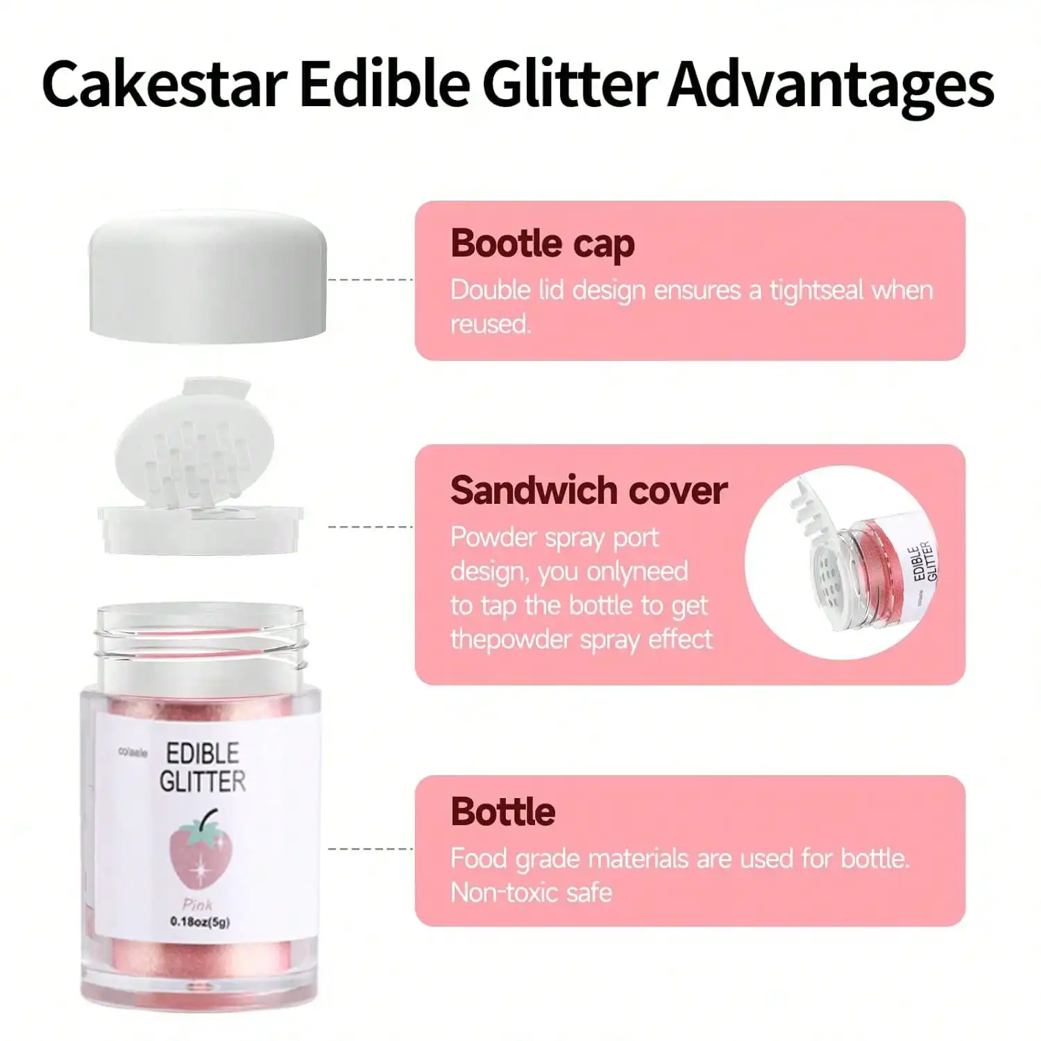 Gold Dust&Glitter Powder-Safe Decoration for Cakes,Chocolate,Macarons,Mousse,Candy Decorating,Baking,Party Supplies,Fashion