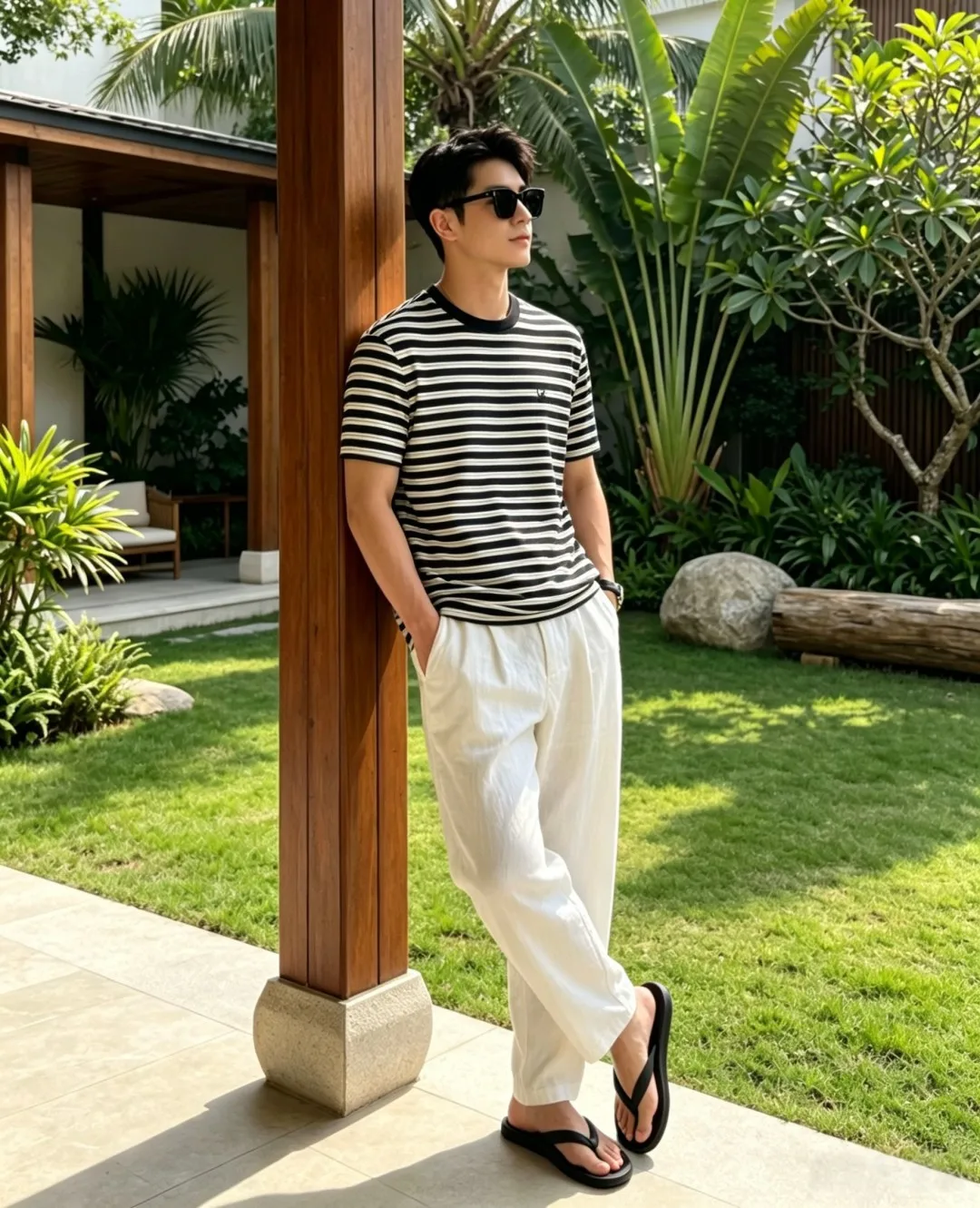 Kiton Blended Striped Soft Short Sleeve T-Shirt